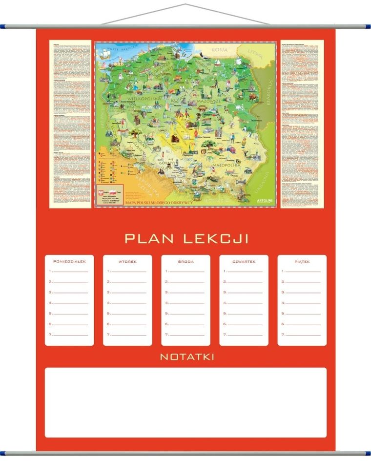 Artglob, plan lekcji, mapa Polska młodego odkrywcy