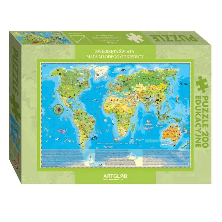 Artglob, Zwierzęta Świata Młodego Odkrywcy, puzzle, 200 elementów