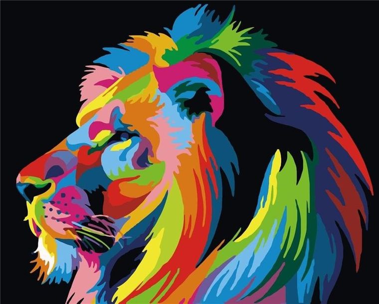 ArtiFly, malowanie po numerach, Lew kolorowy, 40-50 cm