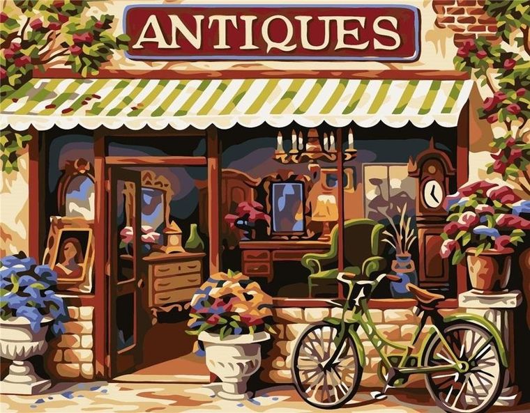 ArtiFly, malowanie po numerach, Sklep z antykami, 40-50 cm