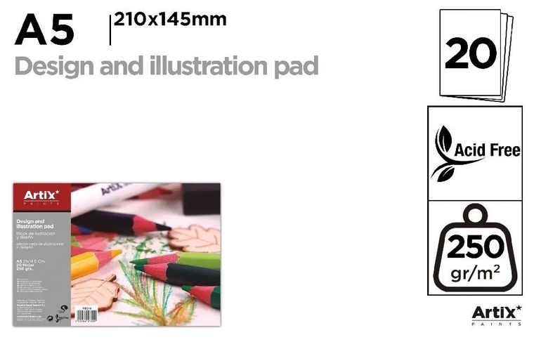 Artix, blok rysunkowy, A5, 20K, 250g