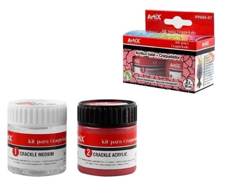 Artix, farba akrylowa + środek do spękań, malinowa, 2-35 ml