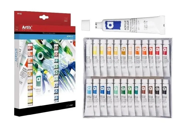 Artix, farba akrylowa, 24 kolory, 12 ml
