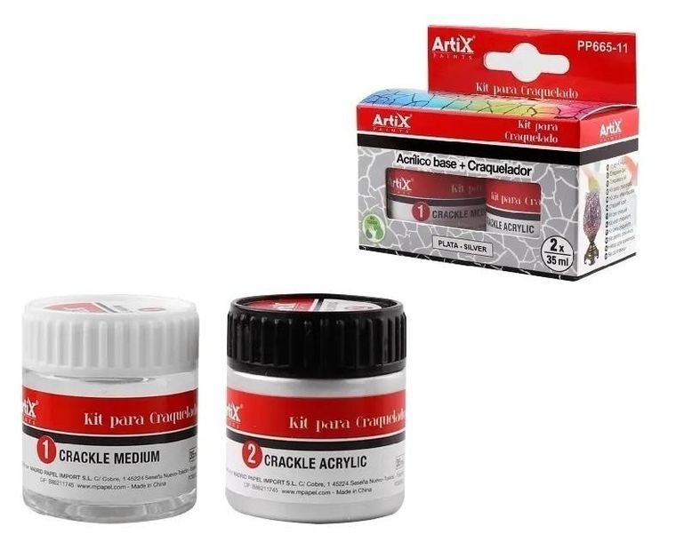 Artix, farba akrylowa, srebrna, 35 ml + środek tworzący