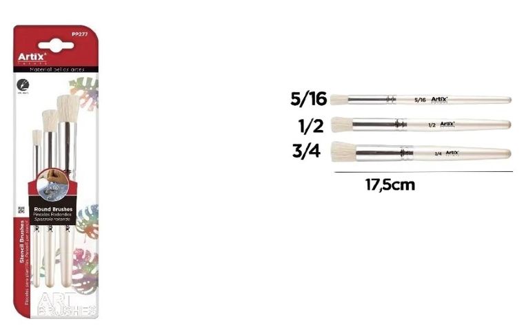 Artix, pędzle do szablonów, 3 szt.