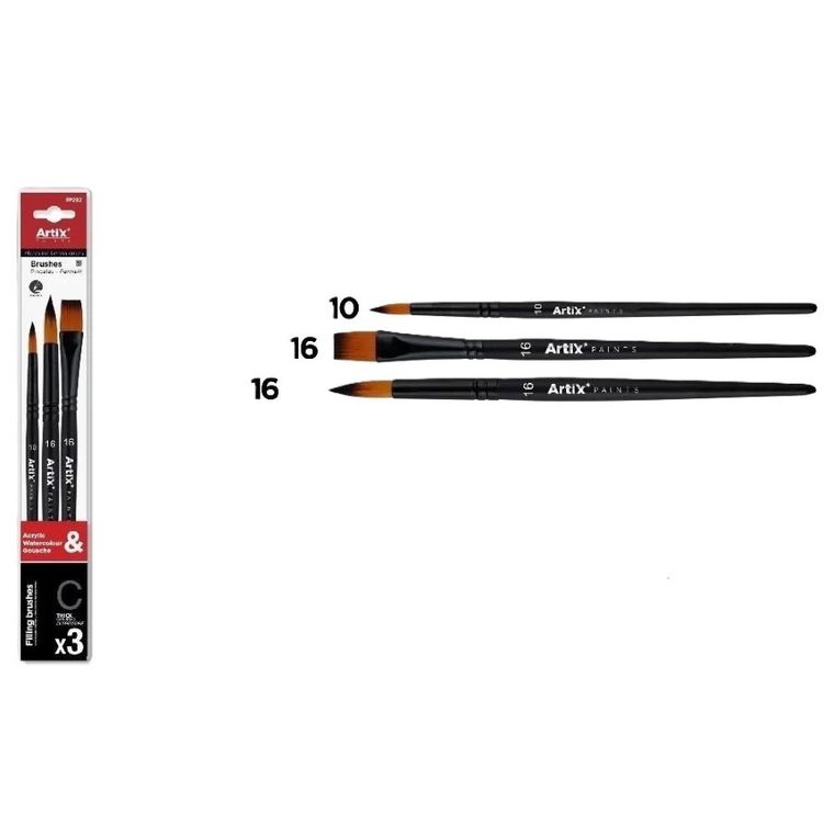 Artix, pędzle syntetyczne, 3 szt.