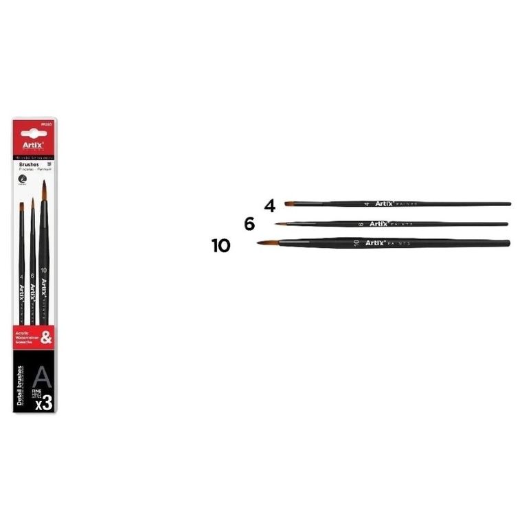 Artix, pędzle syntetyczne, 3 szt.