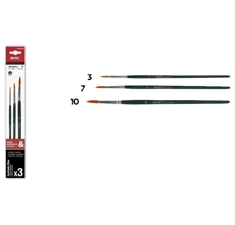 Artix, pędzle syntetyczne, 3 szt.