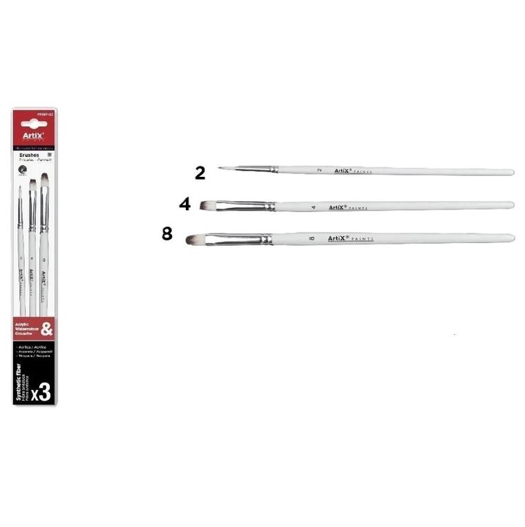 Artix, pędzle syntetyczne, 3 szt.