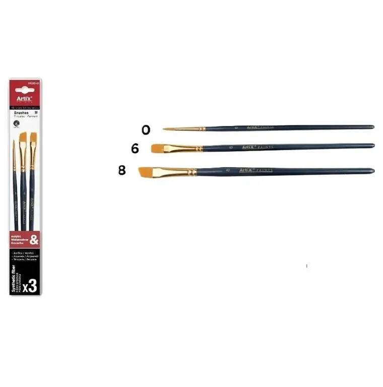 Artix, pędzle syntetyczne, 3 szt.