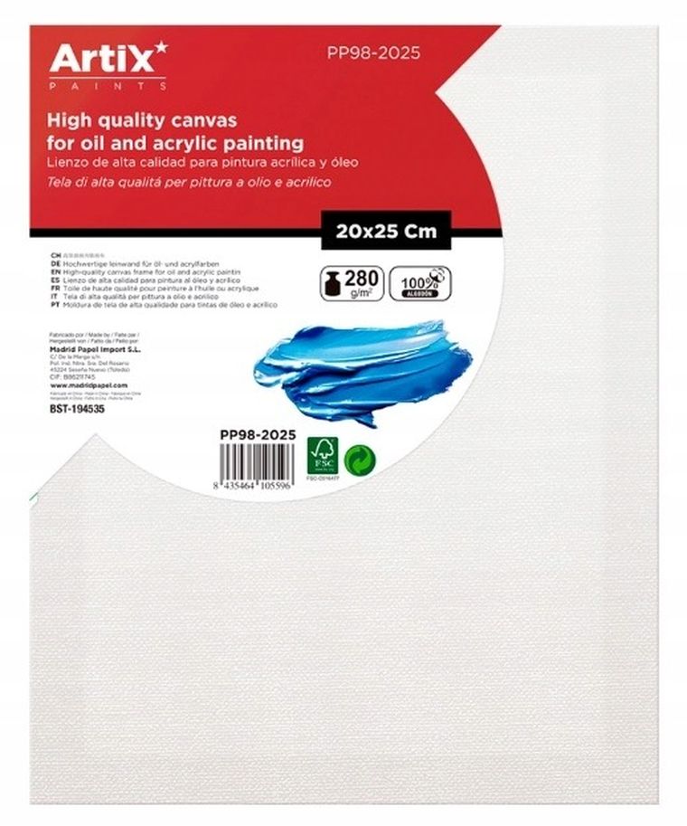 Artix, podobrazie, 20-25-1,5 cm, 280g/m2