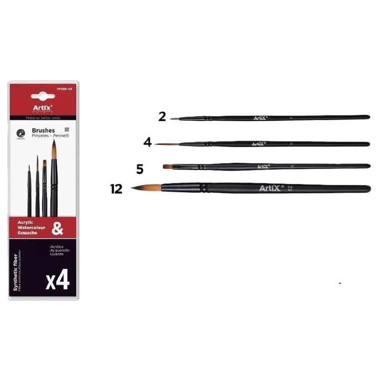 Artix, profesjonalne pędzle malarskie, 4 szt.