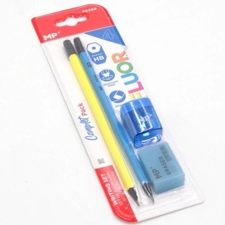 Artix, zestaw z ołówkiem, gumką i temperówką