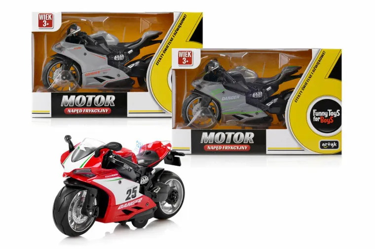 Artyk, Funny Toys for Boys, Motor, pojazd z napędem, światło i dźwięk, 1 szt.