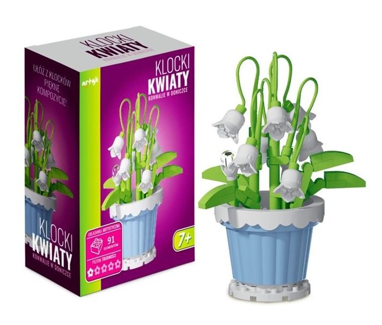 Artyk, kwiaty konwalie w doniczce, klocki, 223 elementów