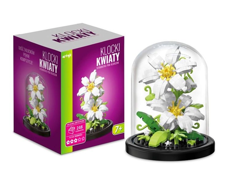 Artyk, kwiaty stokrotki, klocki pod kloszem, 248 elementów