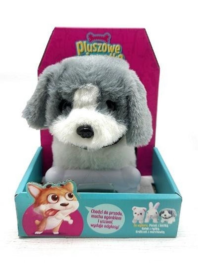 Artyk, Pluszowe zwierzątko, piesek z kością, maskotka interaktywna