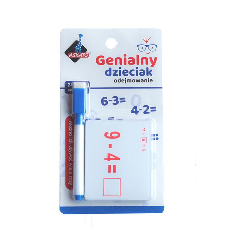 Askato, Genialny dzieciak, fiszki arytmetyczne, odejmowanie, zestaw konstrukcyjny