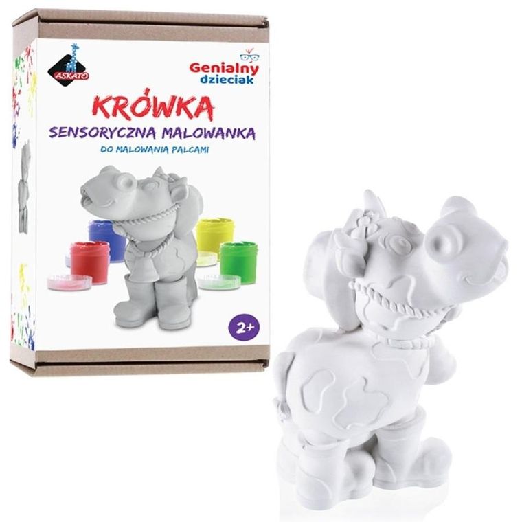 Askato, Genialny dzieciak, krówka, sensoryczna malowanka do malowania palcami