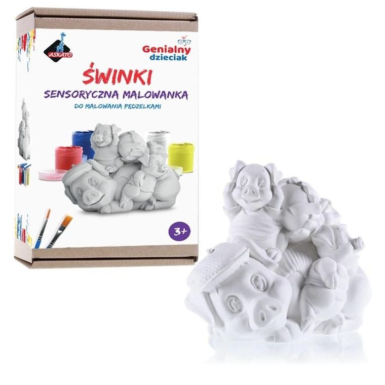 Askato, Genialny dzieciak, świnki, sensoryczna malowanka do malowania pędzelkiem
