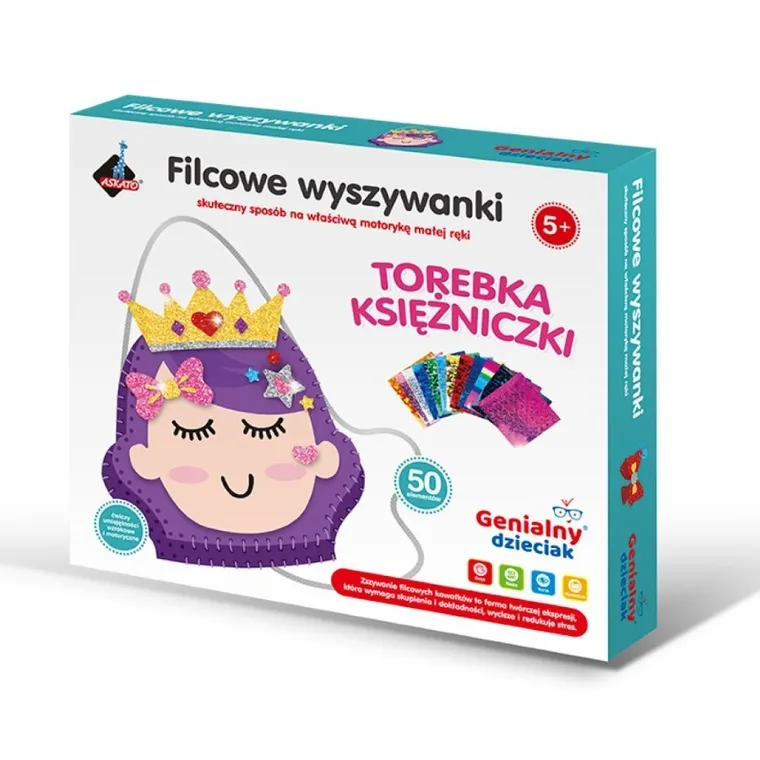 Askato, Genialny dzieciak, torebka księżniczki, filcowe wyszywanki