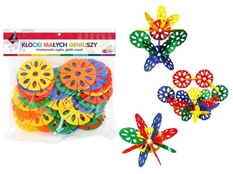 Askato, klocki konstrukcyjne, kwiatki, 28 elementów