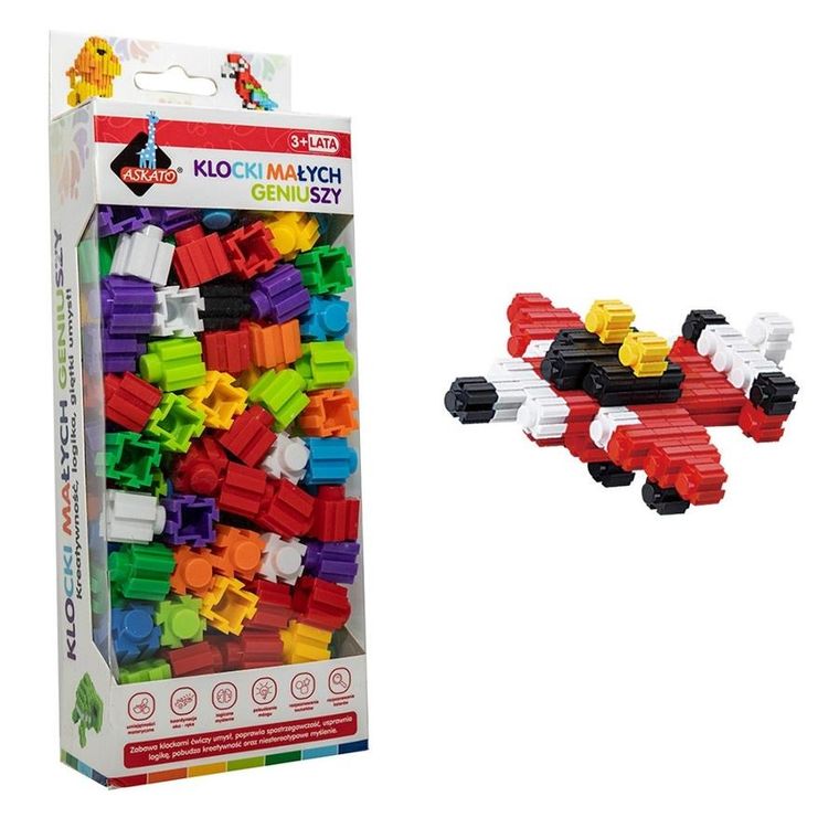 Askato, Klocki Małych Geniuszy, klocki konstrukcyjne, 160 elementów