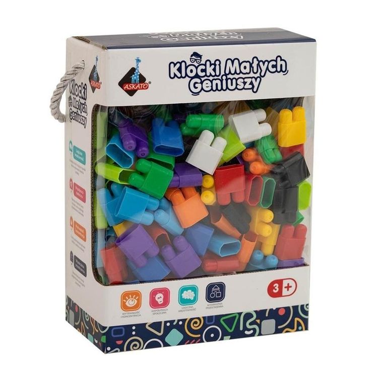Askato, Klocki Małych Geniuszy, klocki konstrukcyjne, cegiełki, 260 elementów