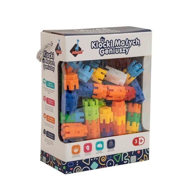 Askato, Klocki Małych Geniuszy, klocki konstrukcyjne, śrubki, 150 elementów