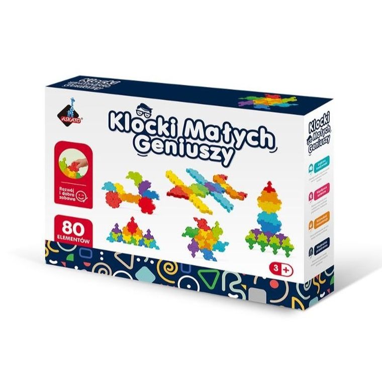Askato, Klocki Małych Geniuszy, puzzle, 80 elementów