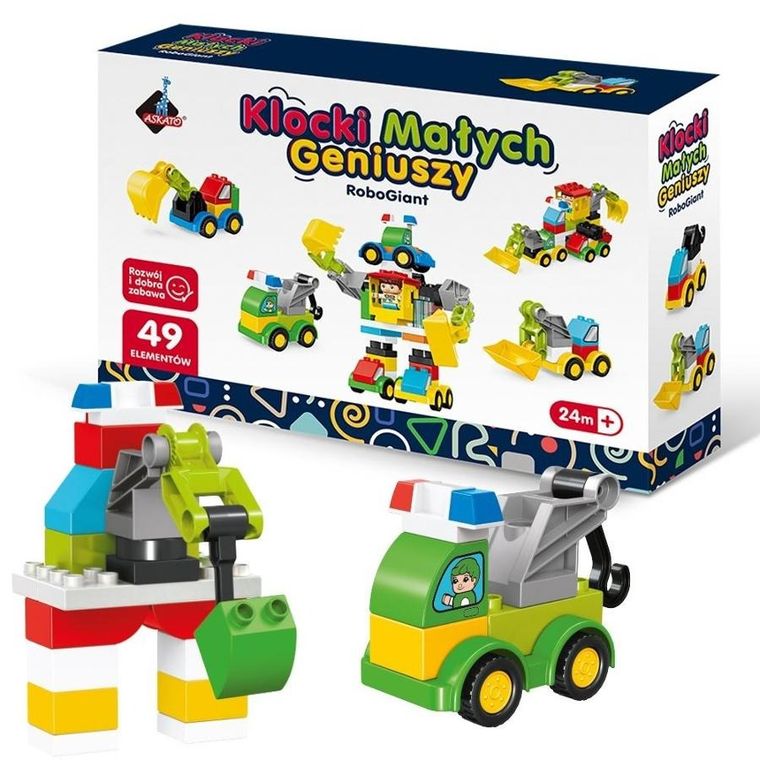 Askato, Klocki Małych Geniuszy, Roboty, 49 elementów