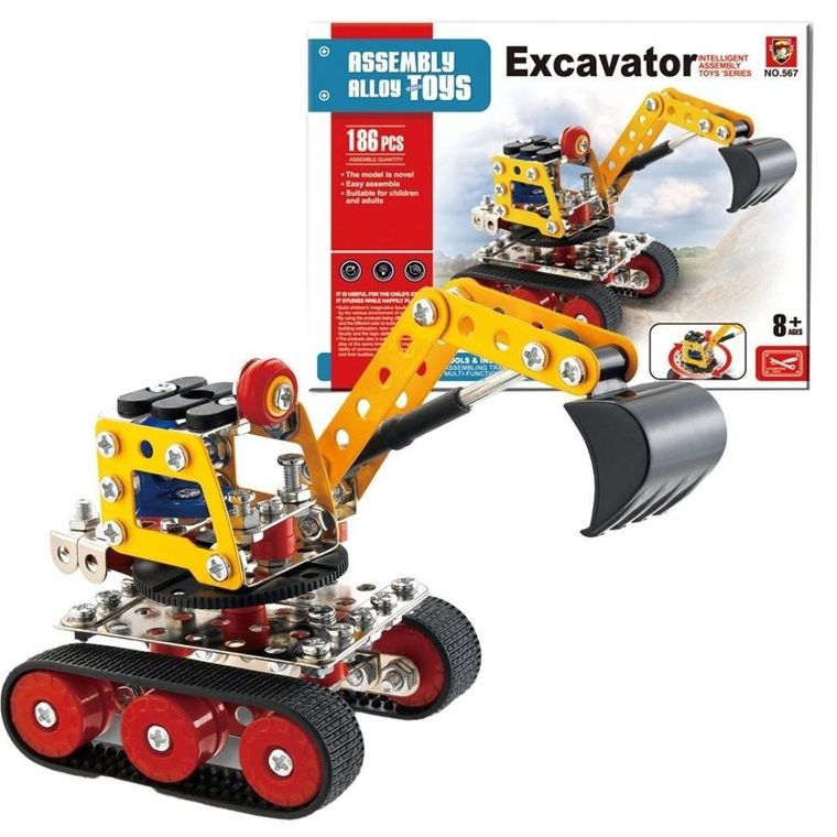 Askato, Koparka do skręcania, klocki konstrukcyjne, 186 elementów