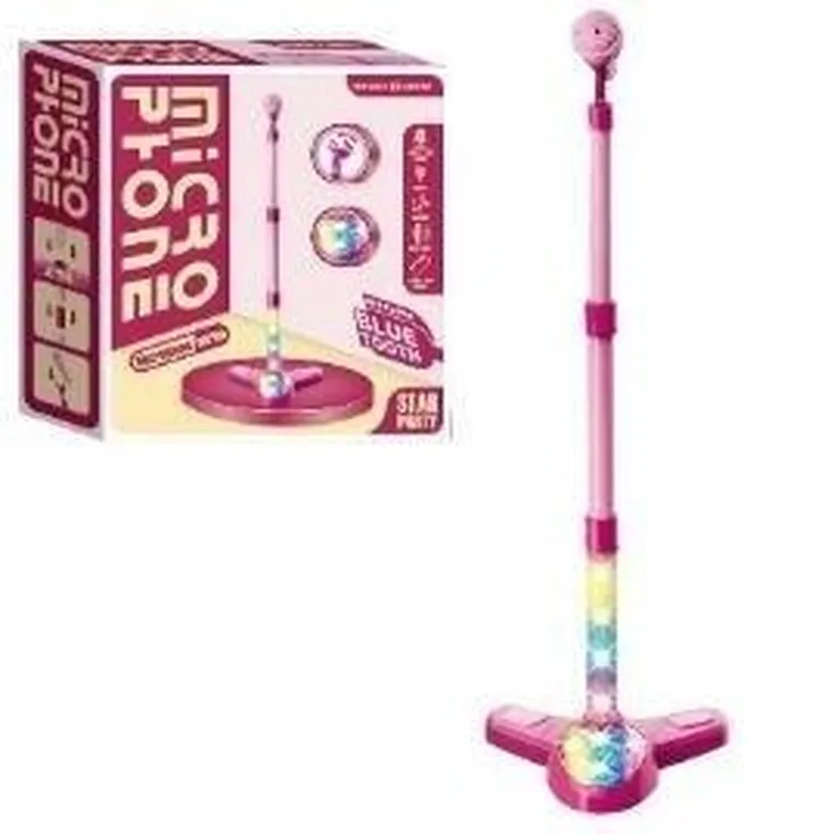 Askato, mikrofon na statywie ze świecącą podstawa