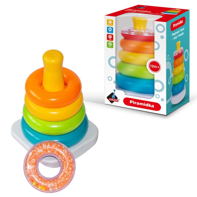 Askato, piramidka z krążków, 5 elementów