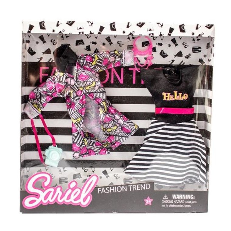 Askato, sukienka z akcesoriami dla lalek, zestaw, 2 szt.