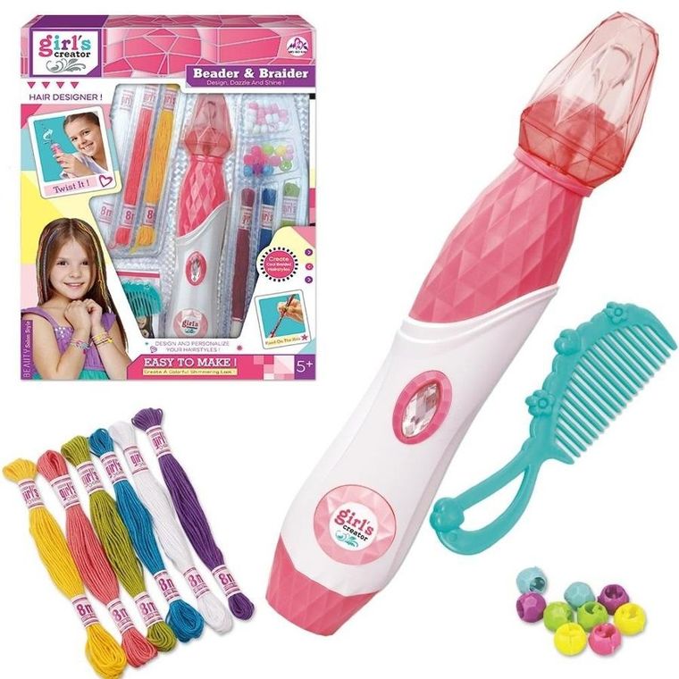 Askato, zestaw do zaplatania i ozdabiania włosów, 2w1