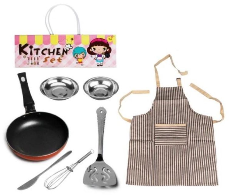Askato, zestaw kuchenny, fartuszek, patelnia, trzepaczka, akcesoria