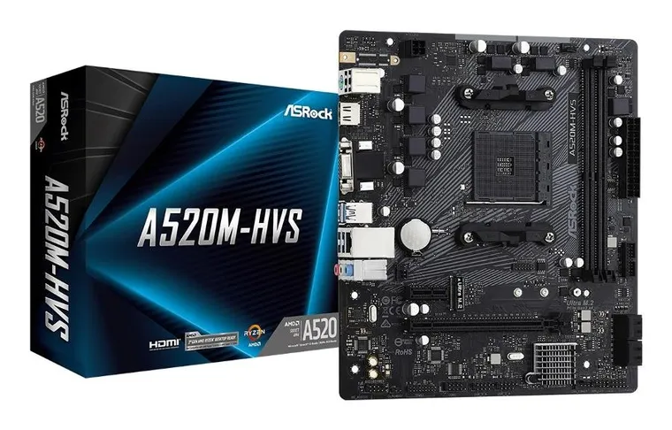Asrock, płyta główna, A520M-HVS AM4 2DDR4 HDMI/VGA M.2 mATX