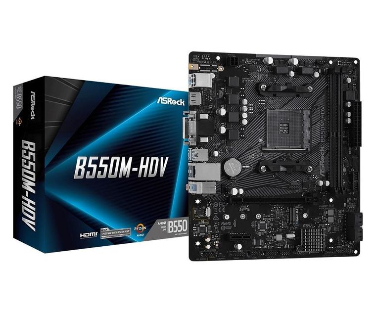 Asrock, płyta główna, B550M-HDV AM4 2DDR4 HDMI/DVI/D-SUB M.2 mATX