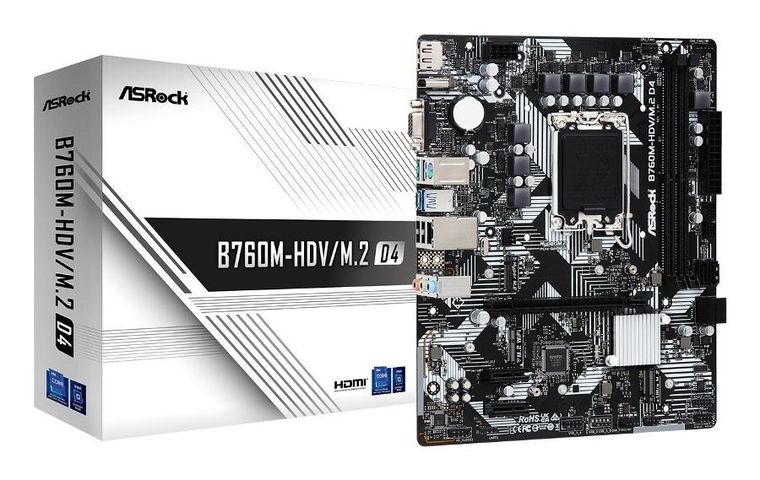 ASRock, płyta główna, B760M-HDV/M.2 D4 s1700 2DDR4 DP/HDMI mATX