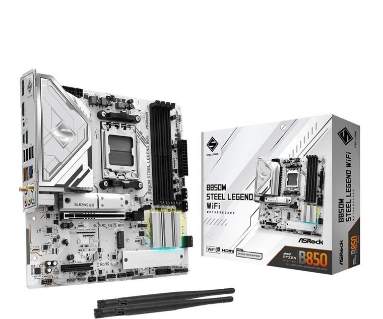 ASRock, płyta główna, B850M STEEL LEGEND WIFI AM5 4DDR5 HDMI/DP mATX
