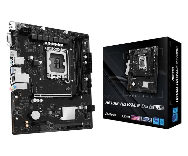 ASRock, płyta główna, H610M-HDV/M.2 D5 GEN5 s1700 2DDR5 DP/HDMI mATX