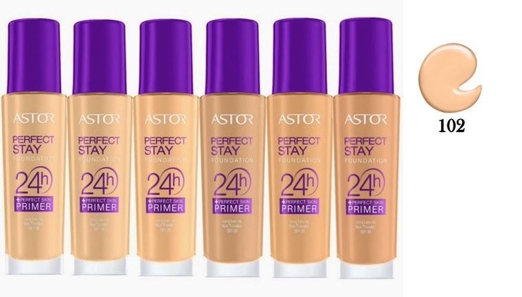 Astor, Perfect Stay 24H Foundation + Perfect Skin Primer SPF 20, Podkład do twarzy i baza, nr 102 Golden Beige, 30 ml