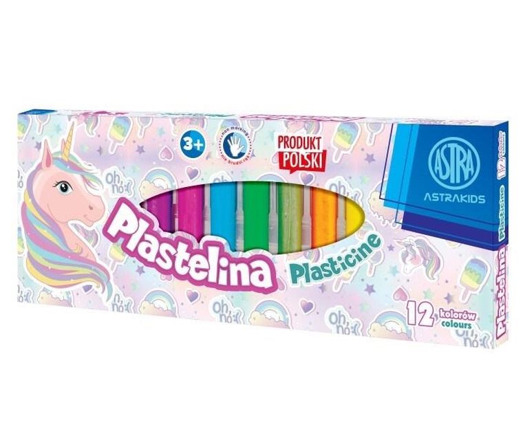 Astra, Astrakids, Jednorożec, plastelina szkolna, 12 kolorów