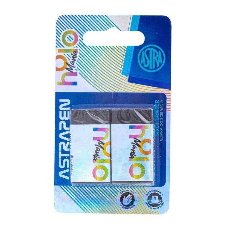 Astra, Astrapen, Holomania, gumka do ścierania, czarna, 2 szt.