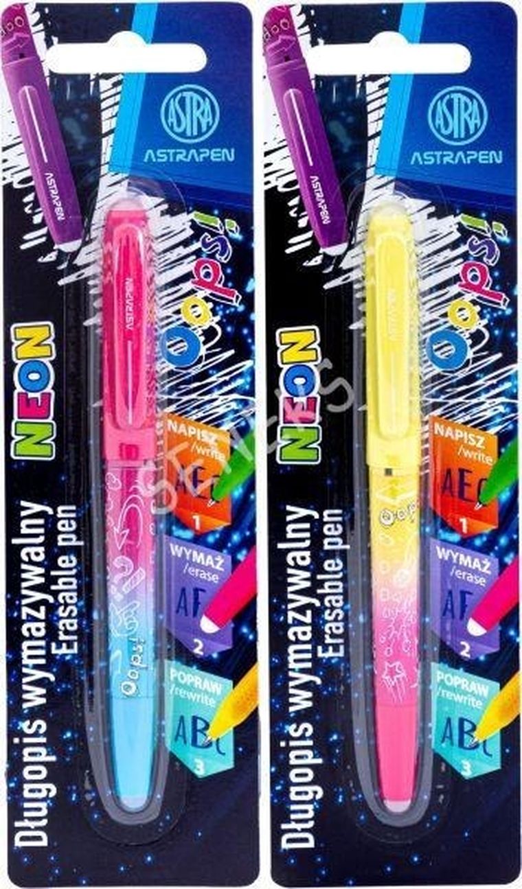 Astra, Astrapen, Oops, długopis wymazywalny, Neon, 1 szt.