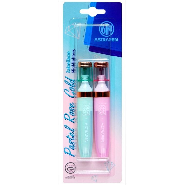 Astra, Astrapen, zakreślacze pastelowe, Rose Gold, 2 kolory