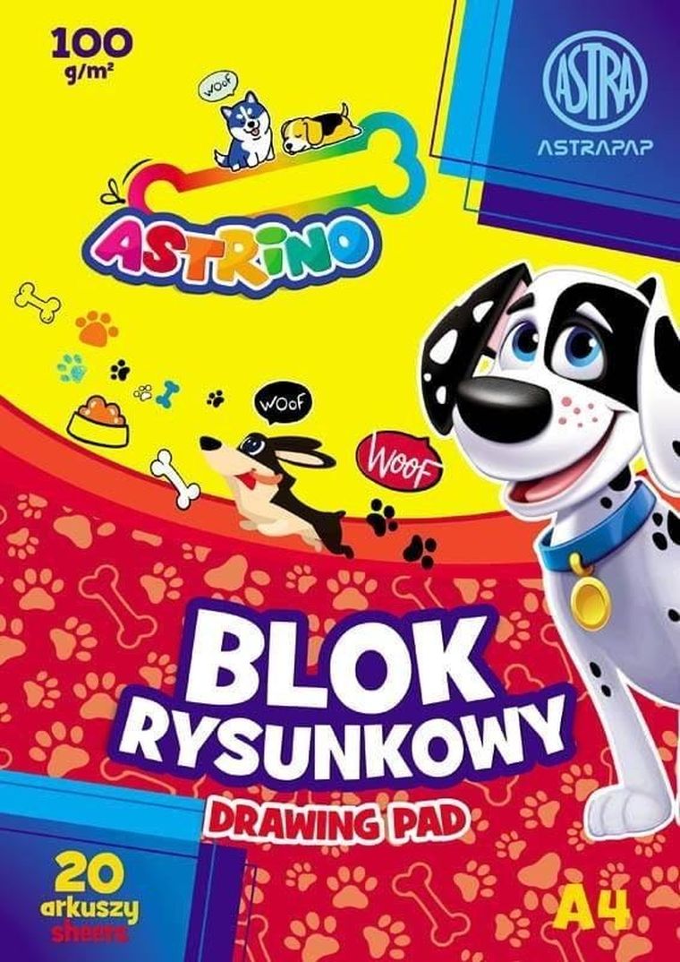 Astra, Astrino, blok rysunkowy A4, 20 kartek, 1 szt.