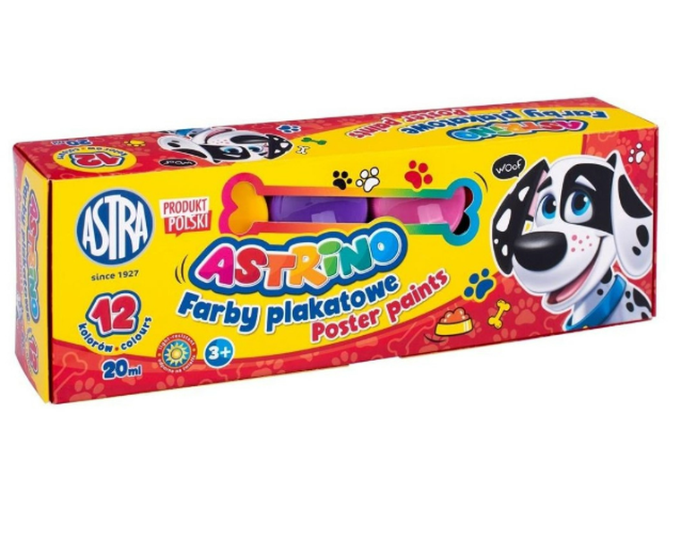 Astra, Astrino, farby plakatowe szkolne, 12 kolorów, 20 ml