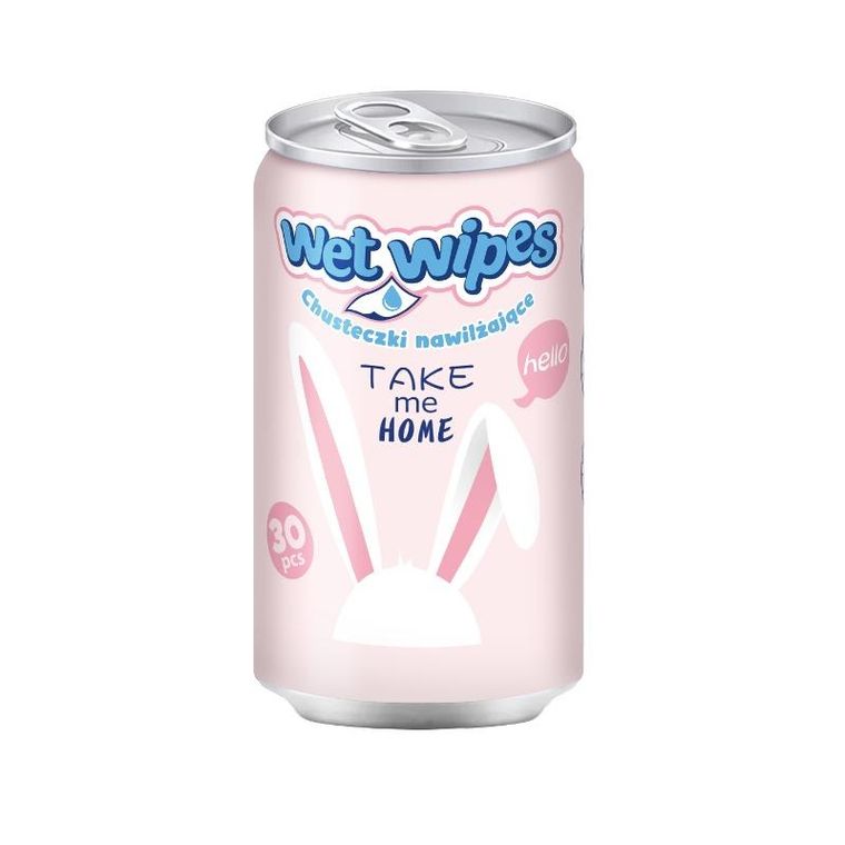 Astra, Care, chusteczki nawilżane w puszce, Króliczki, 1 szt.